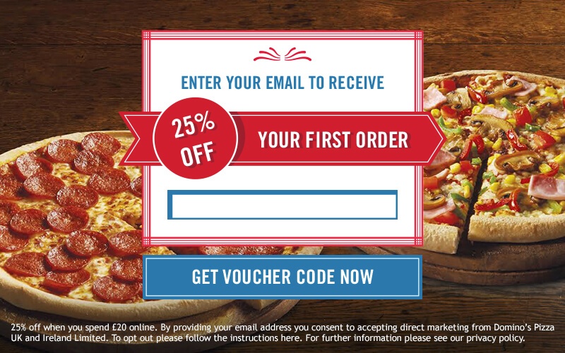 Email sign up form example - Domino's